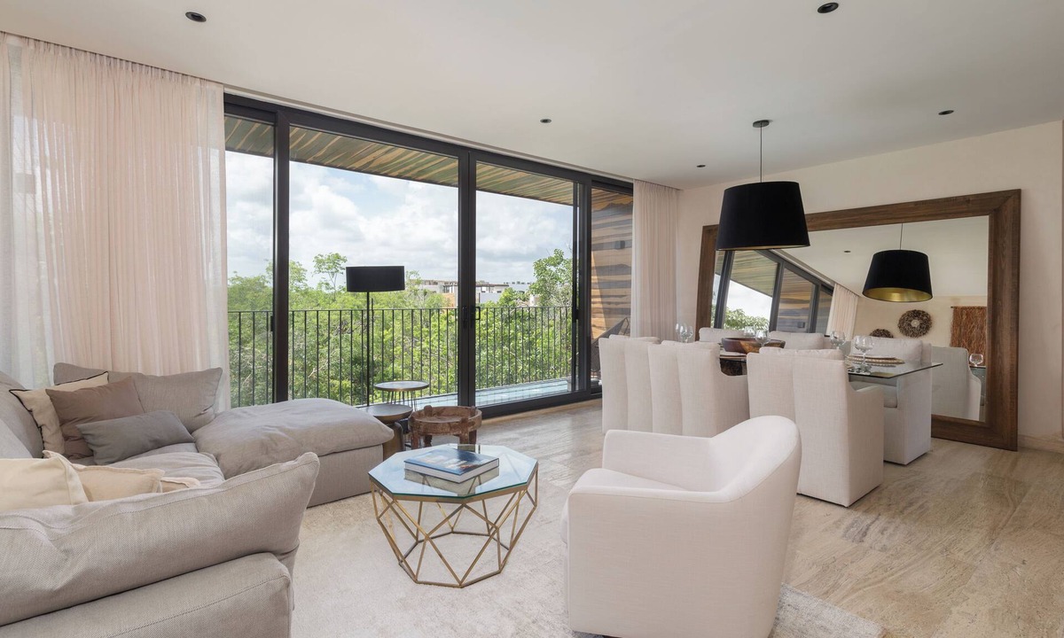 Zama Apartment | Spacious 3-bedroom Ph with WiFi, AC in lovely Tulum