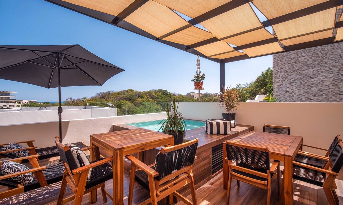 Crucecita Condo | Steps to the beach with private plunge pool and rooftop terrace in Arrocito