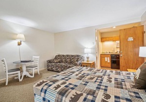 Studio Queen/Sleeper sofa with outdoor heated pool 107 in Killington