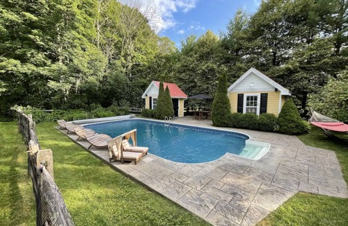 Lagrangeville House | Huge Pool, Elevated Hot Tub, Lounge Cabanas, Massive Backyard & Gym
