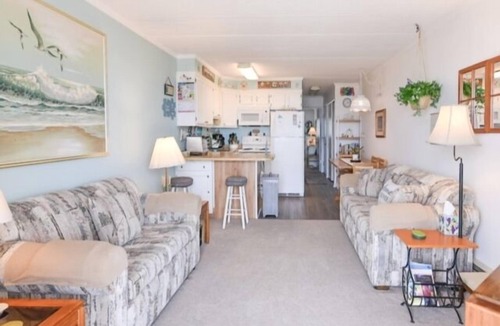 North Ocean City Condo | Ocean Front, private porch, full kitchen w/dishwasher, wifi, North Ocean City steps from the beach!