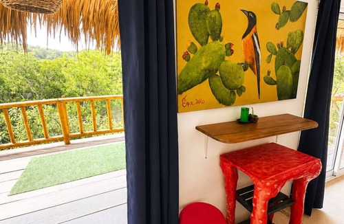Mazunte Apartment | Tropical Cabin with Ocean View | AC | Kitchen