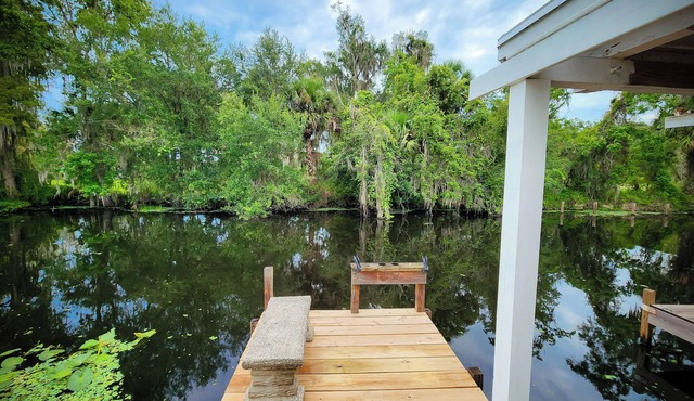 Astor Serene Riverfront Retreat with 2 boat slips and a dock in Astor