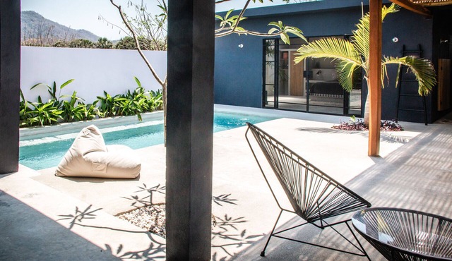 Brutalist Chic Beach Bungalow with Pool in Troncones