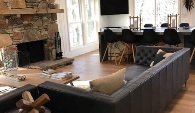 Chic Modern Mountain Cabin 220 ft of Waterfront, Dock, AC, Sleeps 12 in Cullowhee