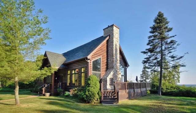Incredible Custom Log Home w/Lake Views for Days in Herbster