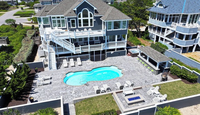 OCEANFRONT, Poolside Bar, Private Pool, Ocean Views, PI49, Thin Blue Line, fka Treasure Island in Corolla