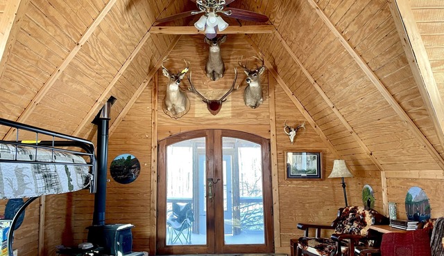 Off grid solar a-frame cabin Northwoods Farm Stay Hundreds of Acres to Explore in Prentice