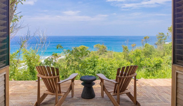 Peaceful oceanview retreat with 2 king suites, private pool & lush gardens in Playa Aragón