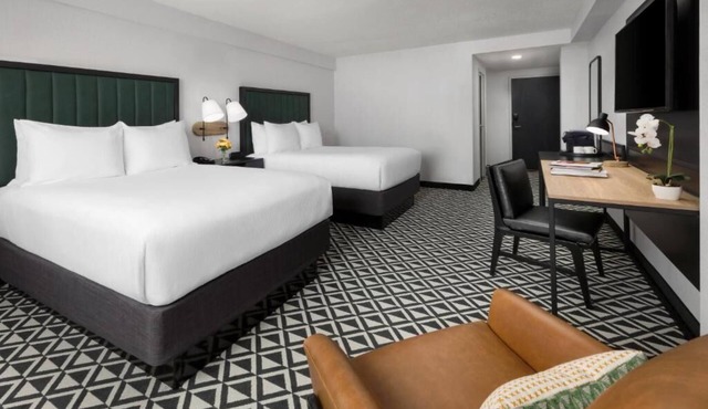 Two Double Beds Interior at Arcadian Hotel! Near Boston Marathon Route! in Brookline