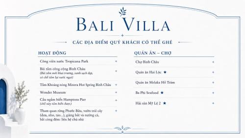 Xuyen Moc Apartment | Bali Villa- Đối diện Tropicana Park - Novaworld Hồ Tràm
